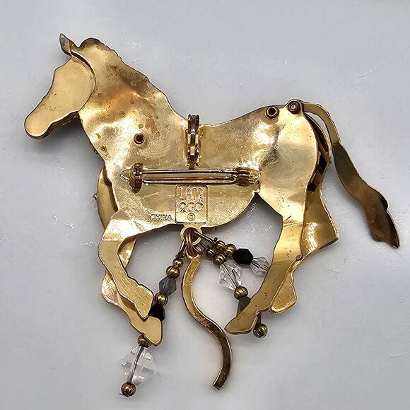 Lunch at the Ritz Zebra Brooch Vintage LATR 2Go Articulated Crystal Safari Pin - Picture 9 of 14